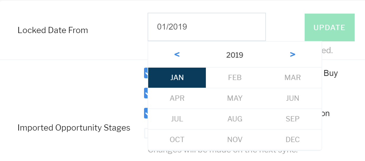 Lock date selector